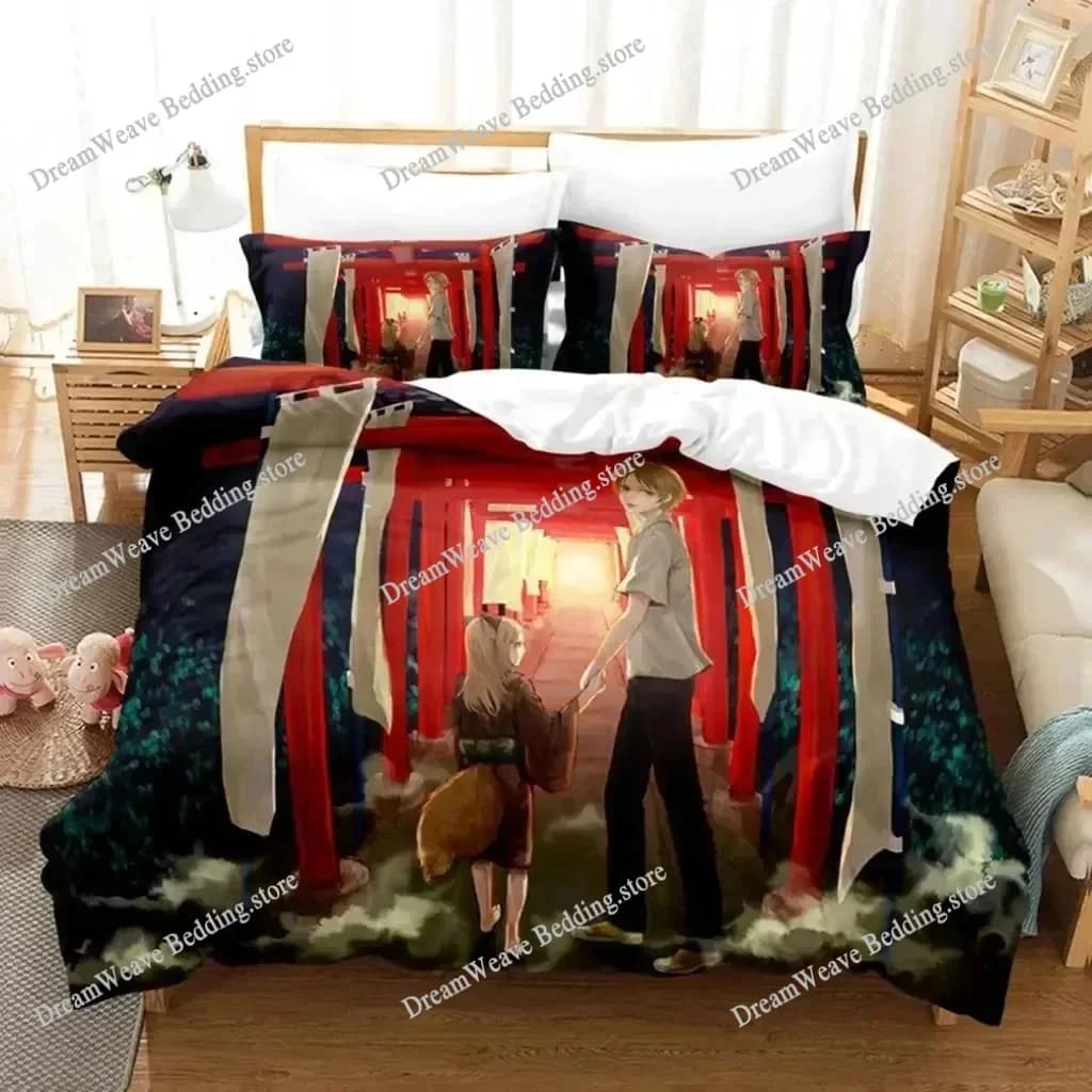 Set di biancheria da letto Anime Natsume's Book of Friends per ragazzi e ragazze, copripiumino, federa, letto singolo, matrimoniale, king size, per ragazzi e adulti, tessuti per la casa96