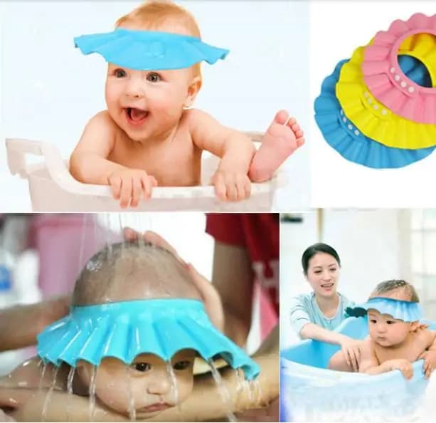 1PC Adjustable Shower Head Protect Baby Health Shampoo Waterproof Bath Hat Kid Washing Hair Shield Hat