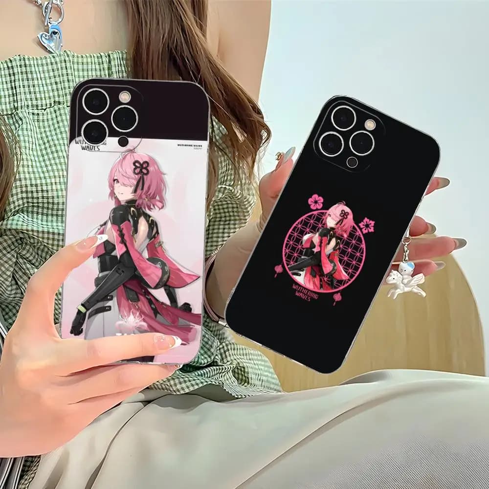 Wuthering Waves Taoqi Custodia per cellulare per iPhone 17 16 15 14 13 12 11 X XR XS Air Pro Max Plus Mini Cover trasparente colorata