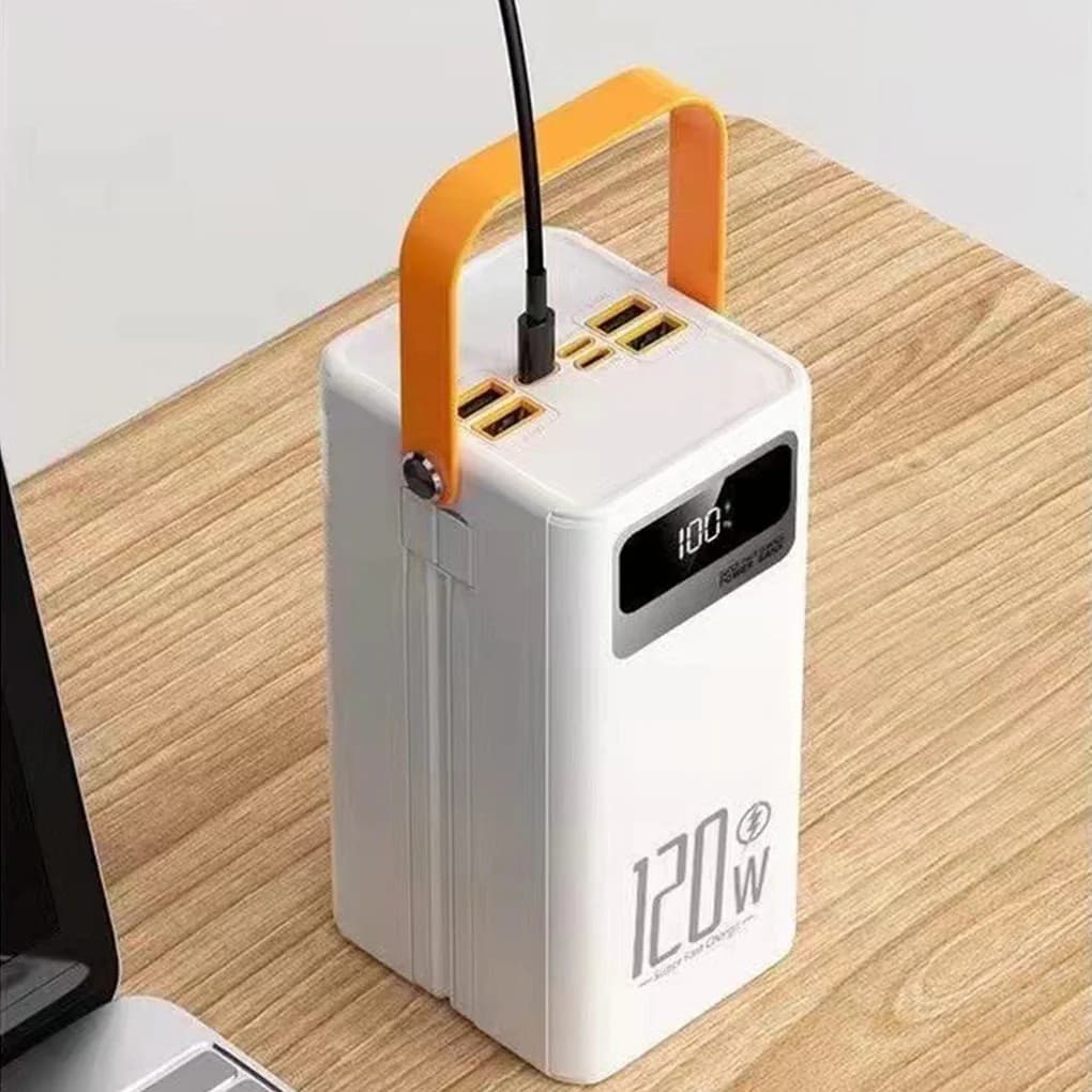 Pannello solare da 30000 mAh Power Bank 120 W Ricarica rapida Viene fornito con batteria esterna a quattro fili con torcia per esterni