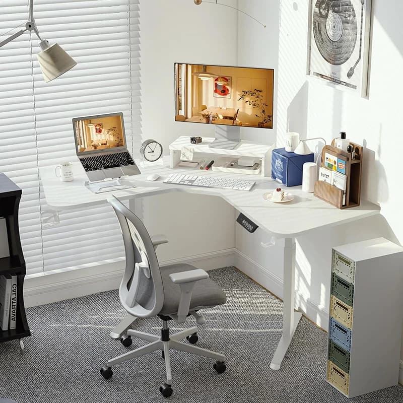 Standing Desk Height Adjustable Electric Corner Standing Desk Sit Stand Lifting Computer Table Home Office Gaming Table