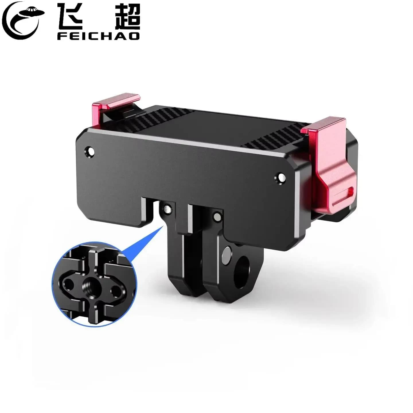 Quick Hook Magnetic Support for DJI Osmo Action 6, 2 Griffe/1′′ Foldable Adapter Base with Stackable Head