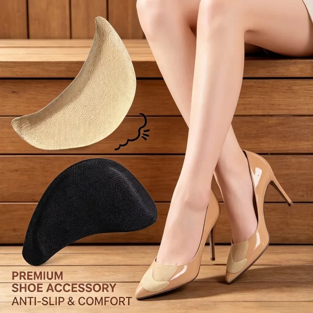 1 paio di cuscinetti per le dita dei piedi, riempitivi riutilizzabili per scarpe larghe, cuscinetti di regolazione per mezza taglia per scarpe con tacco alto e stivali eleganti, neri
