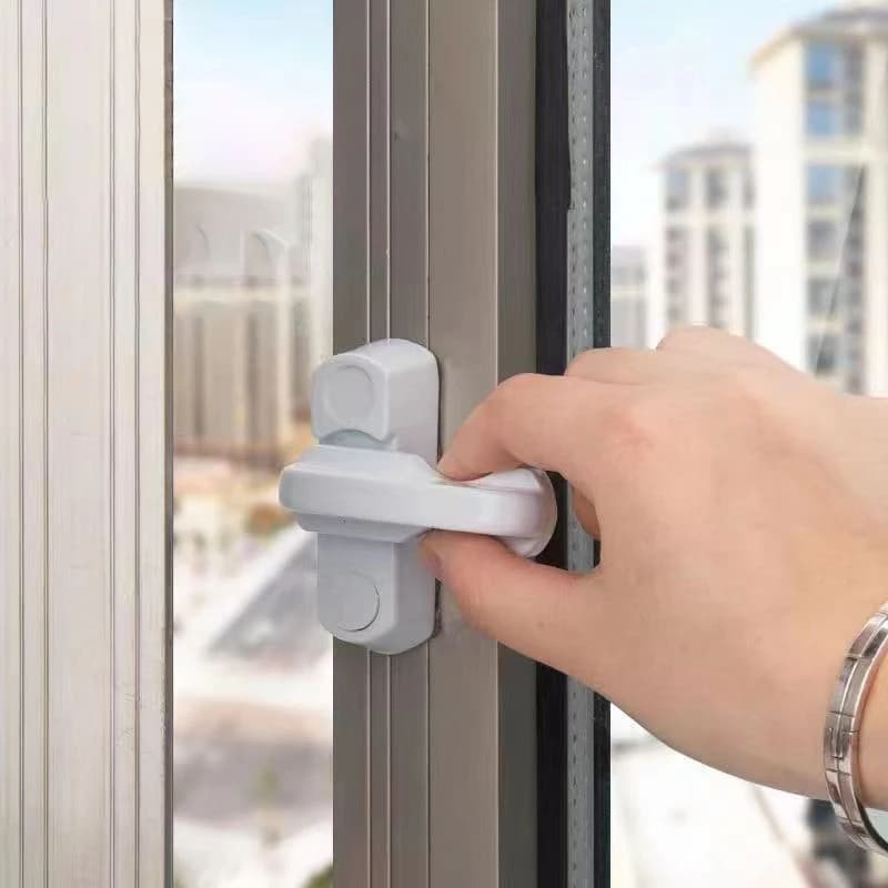 Window Door Sash Lock Plastic Child Safe Security Window Door Sash Lock Safety Lever Handle Sweep Latch