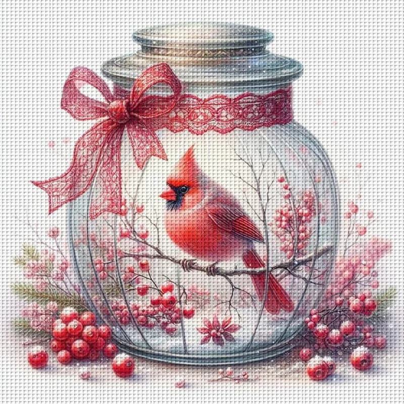 Kit Punto Croce Cappellaio Natalizio Fai da Te 11CT, Kit Ricamo Fai da Te per Decorazione Murale Domestica e Regali, Materiali Fatti a Mano Senza Cornice (Semi-Finito) 36x36cm/14.17x14.17in