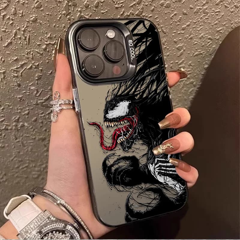 Custodia Rigida Opaca Stile Dark Spider-Man Venom per Xiaomi POCO X7 X6 X5 X3 F6 F5 M6 Pro F8 F7 Ultra F4 F3 M7 M5s C85 C75 C65 C55
