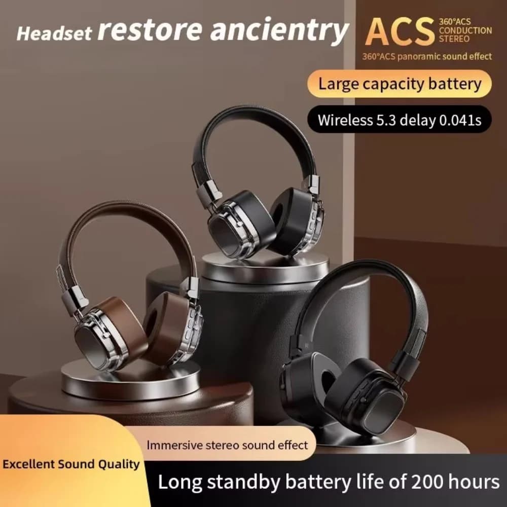 2025 Nuovo 5.3 Auricolari Bluetooth wireless pieghevoli Auricolare Gamer Scelta Retro Over Ear Cuffie DJ Suoni stereo Bluetooth