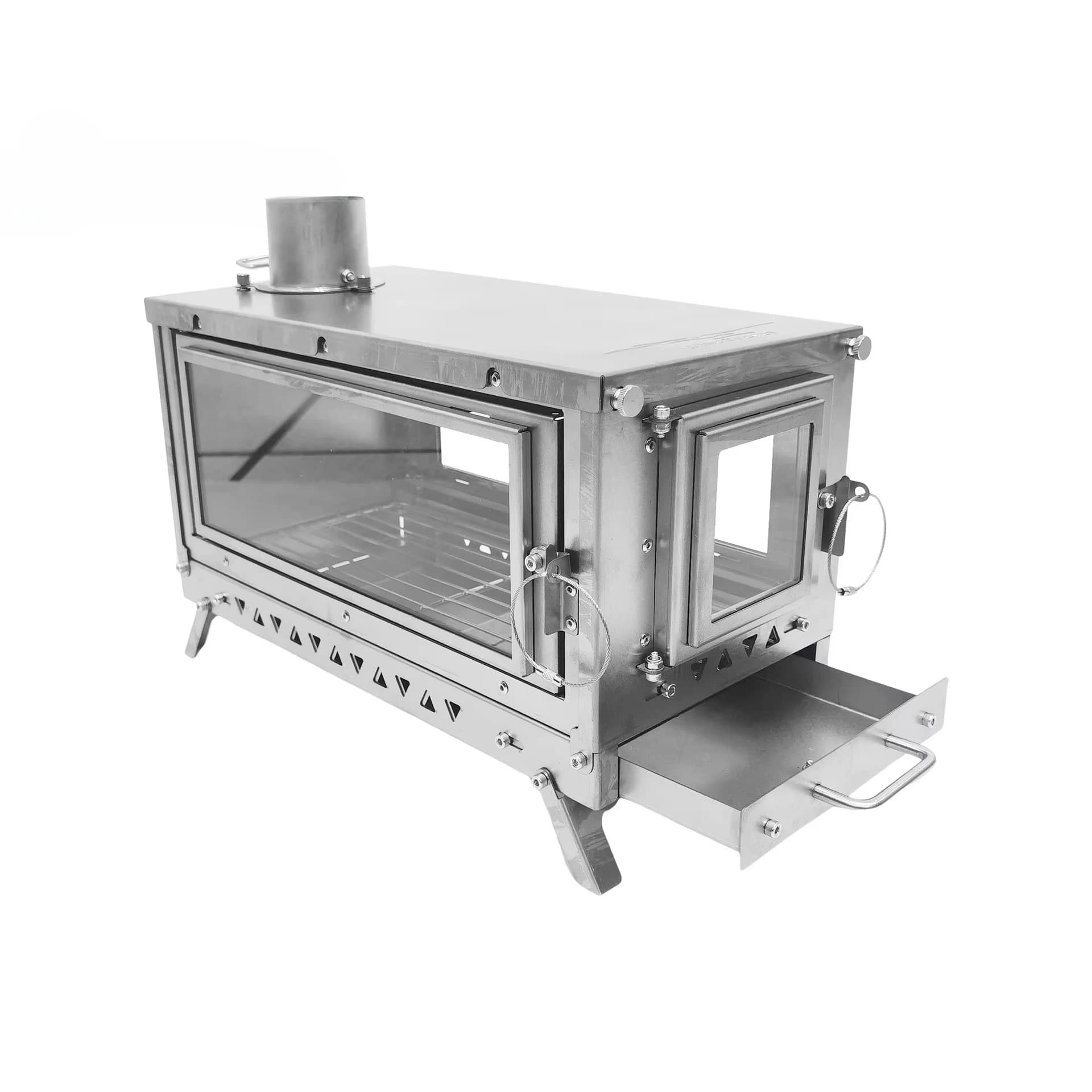 Portable folding camping stove in outdoor alloy 10 litre wood barbecue grill for excursions and camping