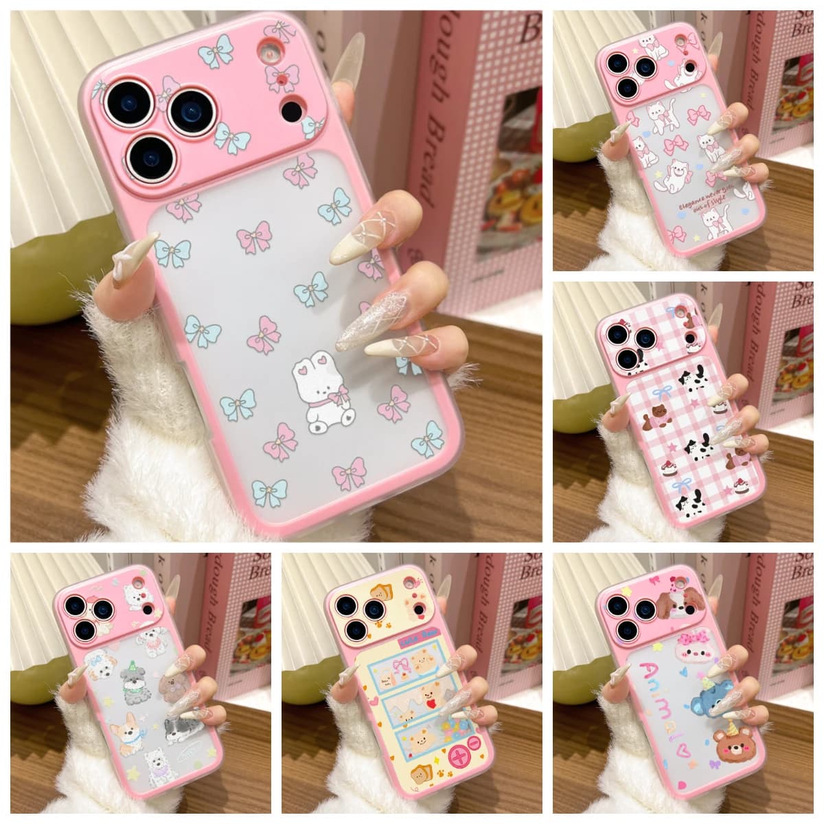 Custodia per iPhone 17 Pro Max Air 16 15 14 13 con fiocchi e cuccioli, trasformabile in istantaneo in custodia antiurto 17 in TPU