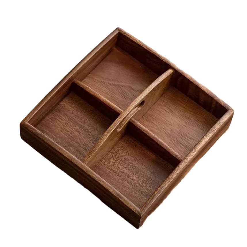 Scatola Portatile in Legno con Griglia Sigong per Frutta Secca, Confezione Regalo per Snack e Caramelle per il Capodanno