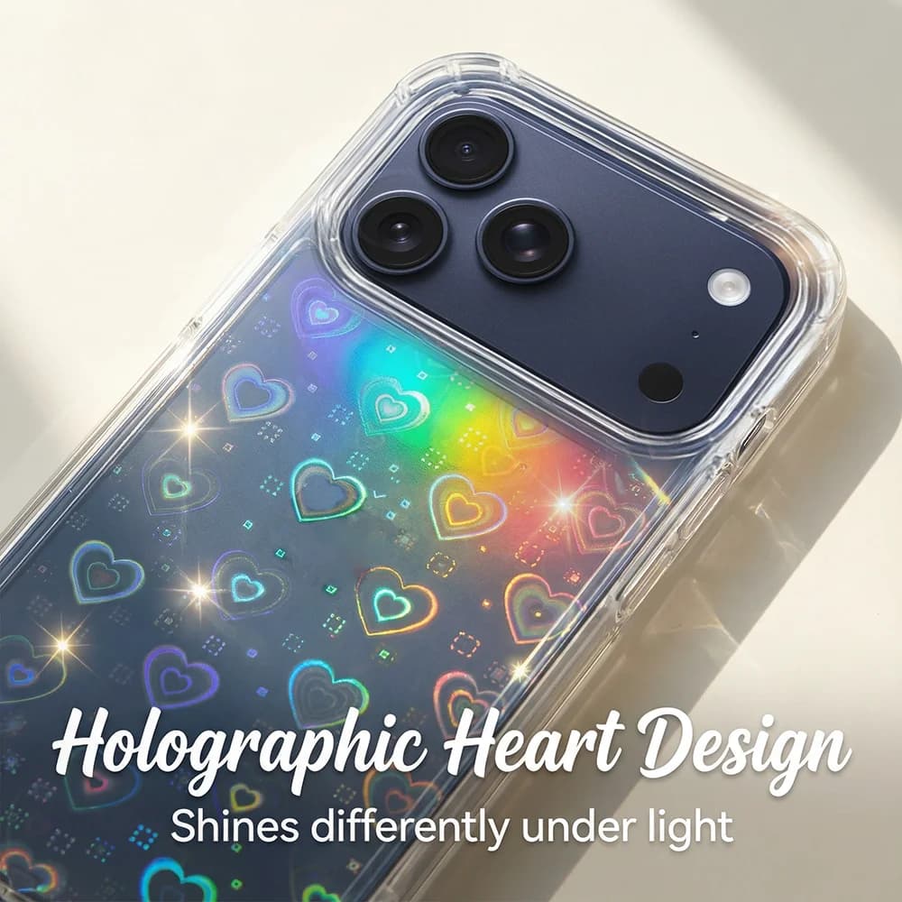 Design a gradiente a forma di cuore. Custodia per telefono dallo stile carino e fresco. Adatta per iPhone 17 16 15 14 13 12 Pro Max Air 16e 15/14 Plus.