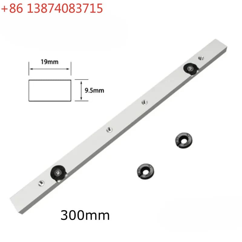 300mm (12") Aluminium Miter Slider Bar for Standard T-Track, Woodworking Table Saw Accessories
