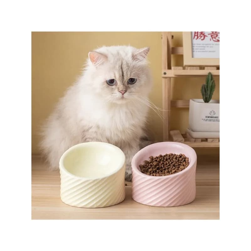 Cat bowl Protects cervical vertebrae. Sloping highlegged cat foodto prevent spilling. food dish, rice bowl pet water
