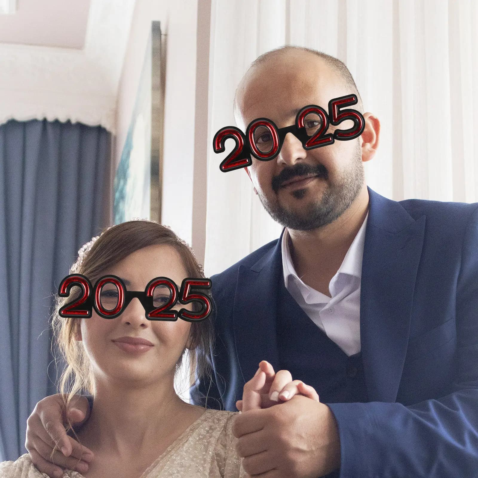 2025 New Year Party Glasses Digital Countdown Eyewear for Adults Comfortable Lightweight Pc Frame Fun Photo Prop Festive