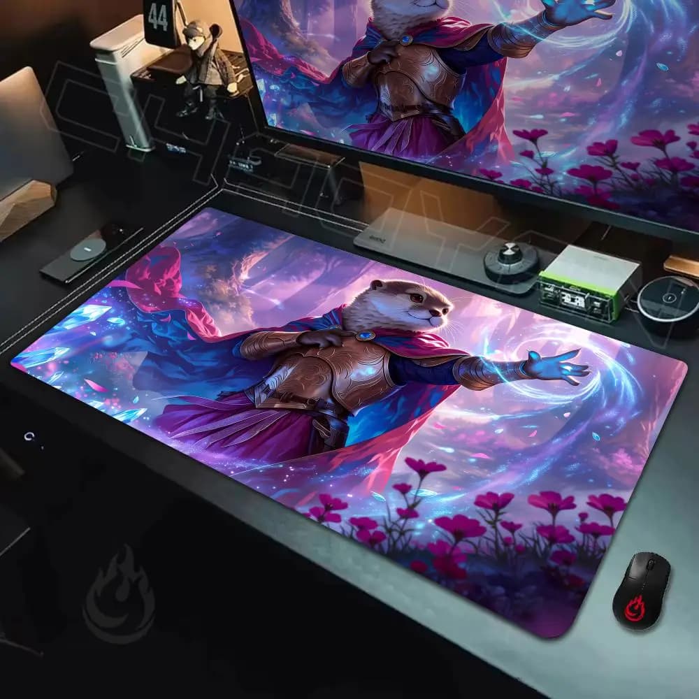 Fantasy Otter Mage Mouse Pad Desk Mat Large Computer Office Carpet xxl mousepad Gamer gaming pc accessories Keyboard Rug