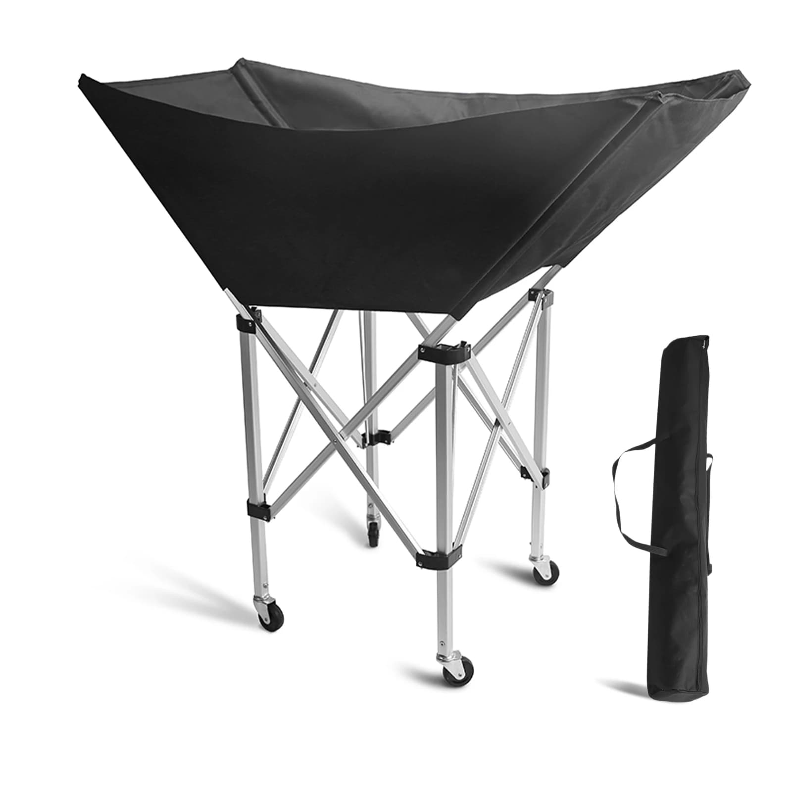 Carrello per palline da tennis con 360 ° Ruote rotanti Pratico robusto carrello pieghevole per basket e calcio con borsa per palestra di club