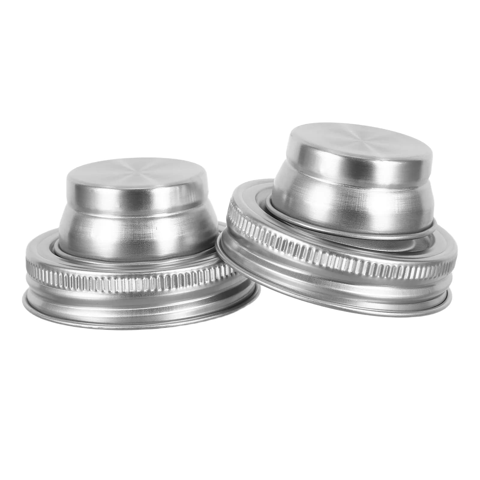 2Pcs Rust Proof Stainless Steel Mason Jar Shaker Lids Versatile Cocktail Shaking Lid Flour Sifter Spice Dispenser Seasoning Top