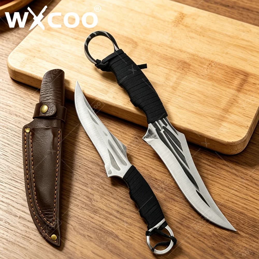 WXCOO Kitchen Knife Hand-Forged Butcher Cleaver BBQ Knife Stainless Steel Boning Knife Fruit Paring Cooking Kitchen Accessories