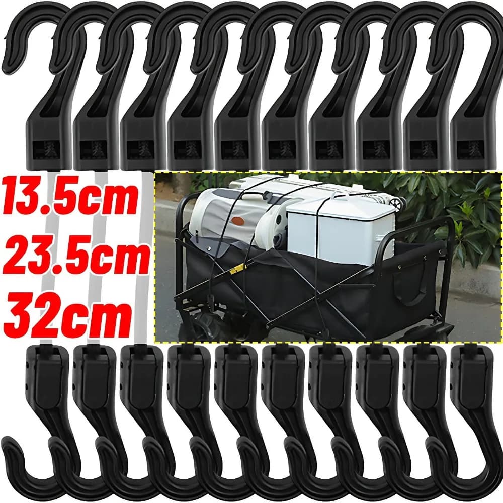 Multi Purpose Nylon Bungee Cord Elastic Tie Down Strap Camping Tent Hook Car Roof Rack Kayak Bike Cart Luggage Shock Absorbent