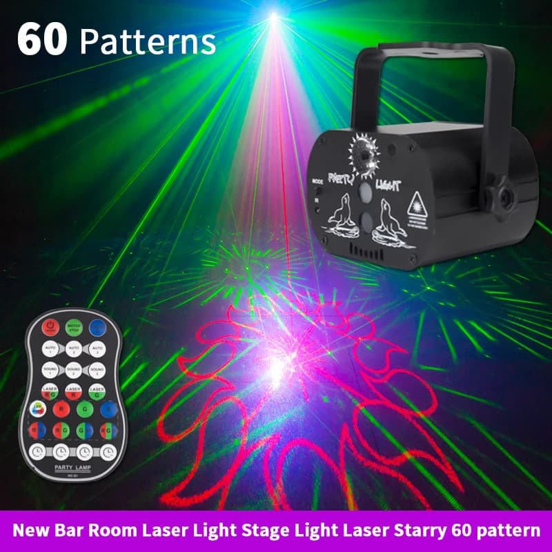 YSH Mini 2IN1 Discoteca LED Luce stroboscopica da palco Proiettore lampeggiante bianco Controllo vocale remoto DJ per night club