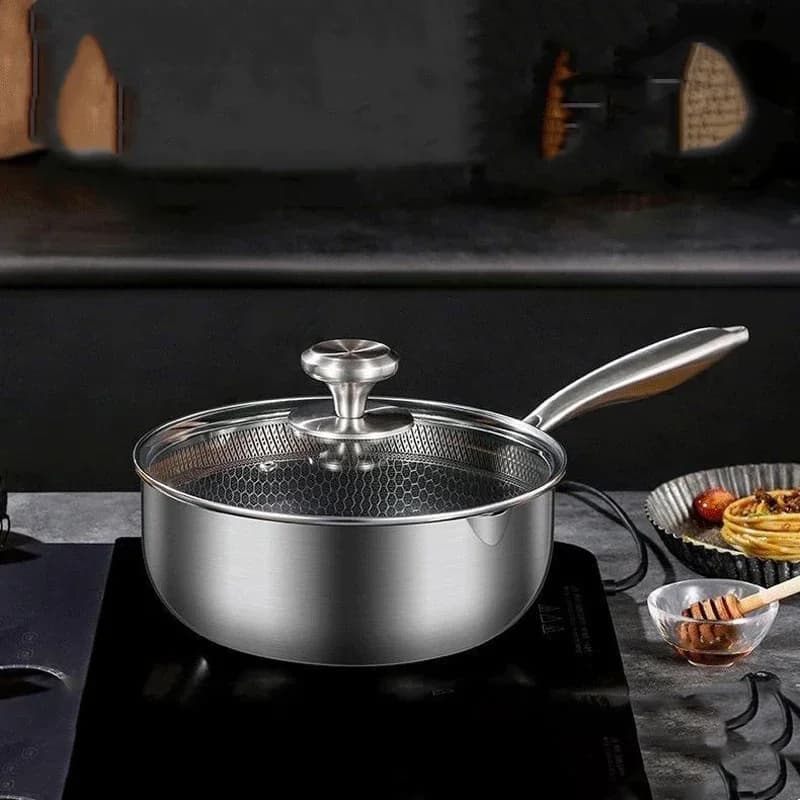 316 stainless steel thickened milk pot anti-stick honeycomb for cooking and frying Multi-functional food pot for domestic use Small saucepan