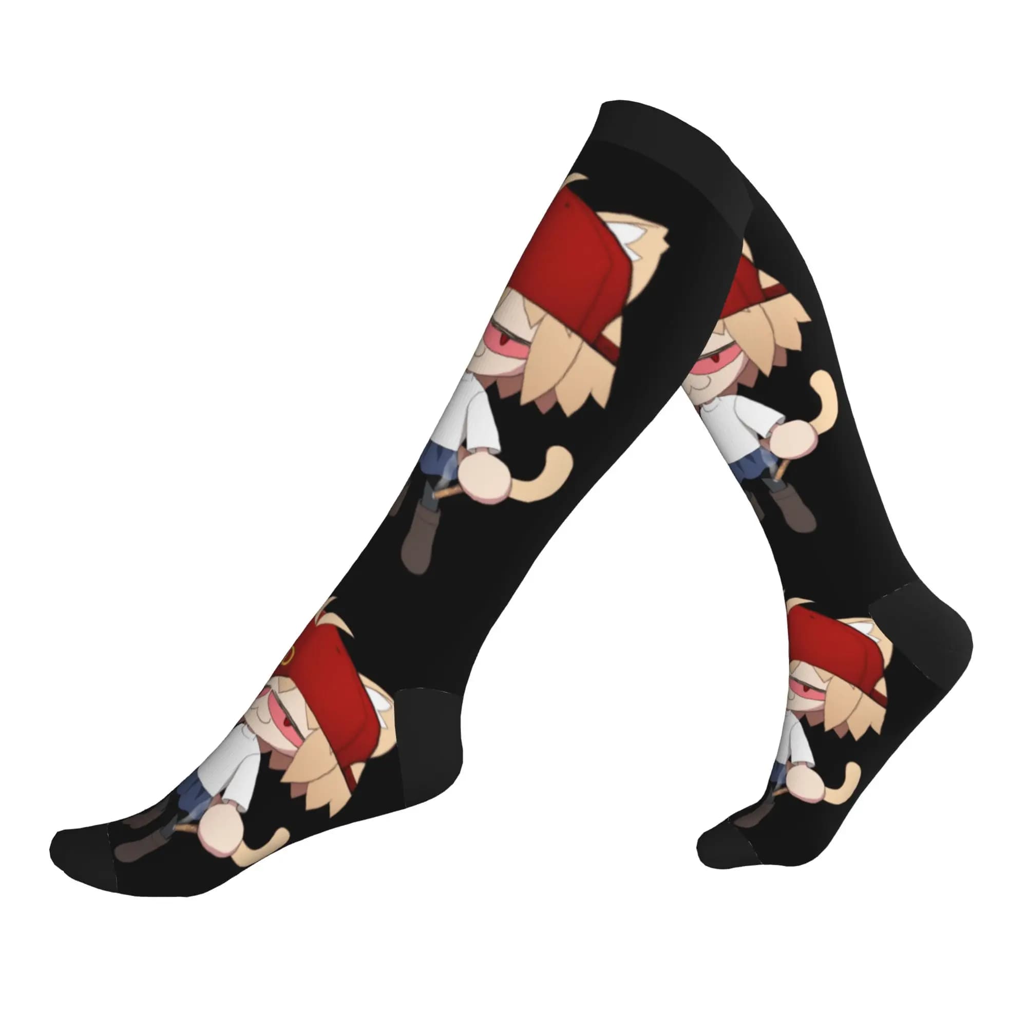 Fashion Printed Neco Arc Cartoon Animated Socks for Women Men Stretchy Summer Autumn Winter Sports Compression Socks