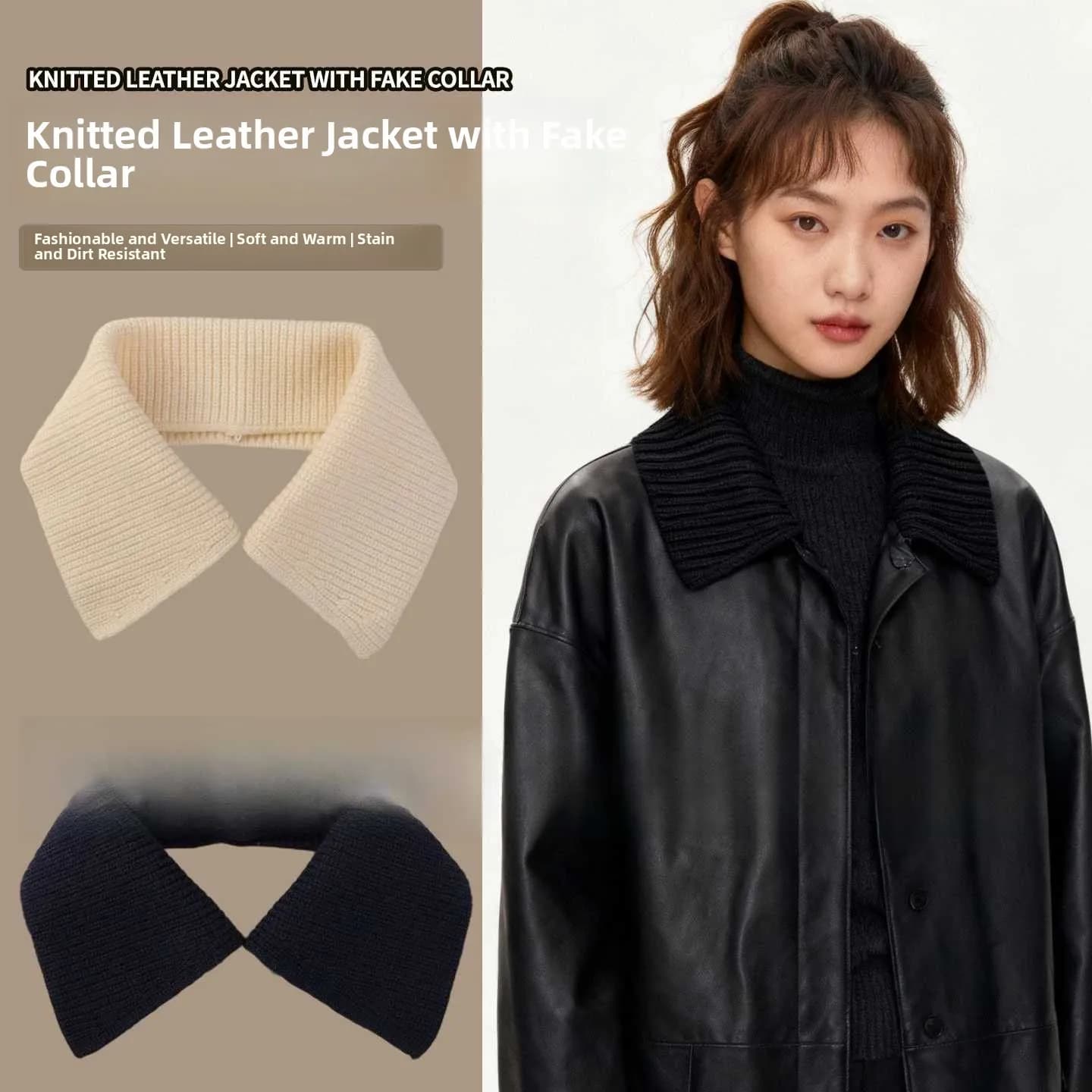 Colletto finto staccabile per giacca in lana da uomo autunno inverno, accessorio decorativo per cappotto, camicia, abito, capospalla
