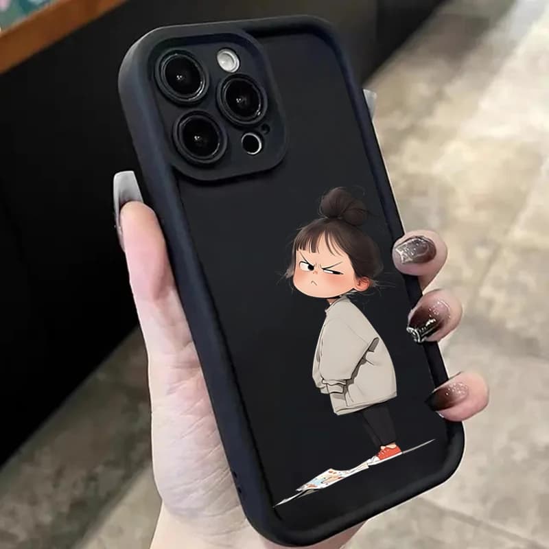 Minimalist print of an angry girl Case for iPhone 17 Pro Max iPhone 16E 11 13 12 14 15 16 7 8 Plus XR X Cover