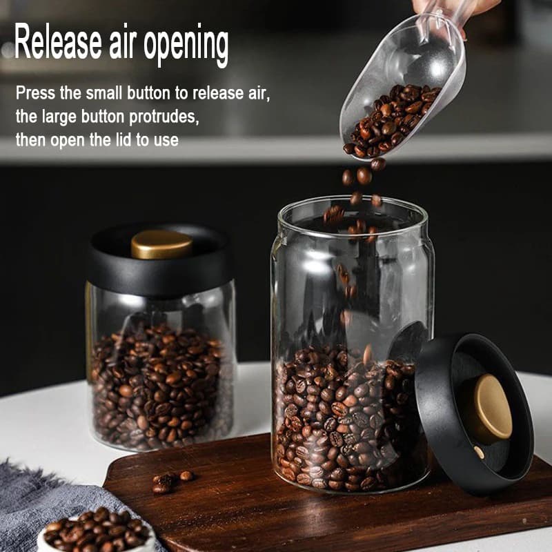 New Bean Coffee Storage Container Vacuum Seal Container Coffee Bean Storage Sealed Container KFSN01