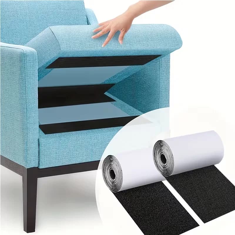 1 rotolo 1/2/3 metri cuscino per divano in nylon nastro antiscivolo strisce adesive con gancio e anello per cuscino da patio esterno in tessuto
