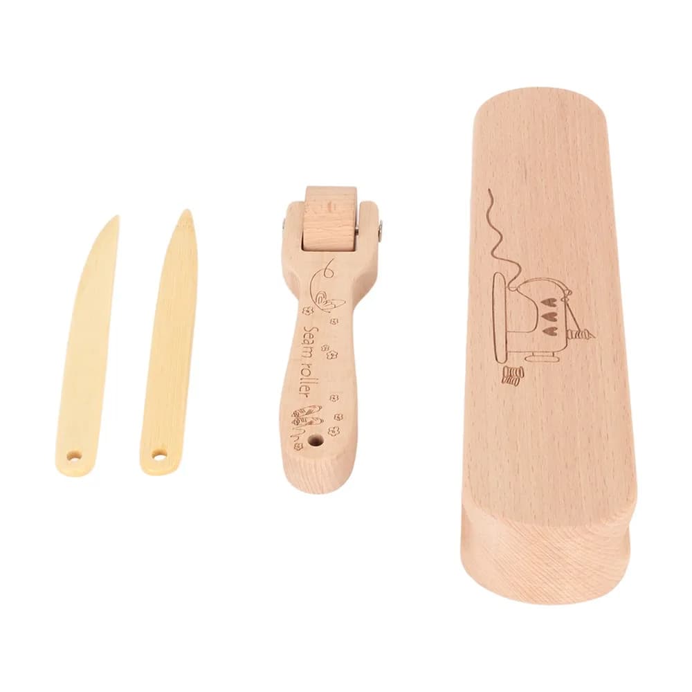 Durable Beechwood Tailors Clapper Multi-Purpose Design Point Turner Tool Seam Roller For Embroidery