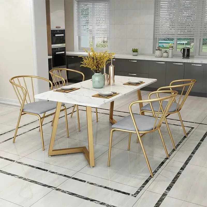 Sedie da Pranzo di Lusso con Gambe Dorate, Design Unico, Moderne per Giardino, Ristorante, Semi-bar, Cadeiras De Jantar, Arredamento per la Casa