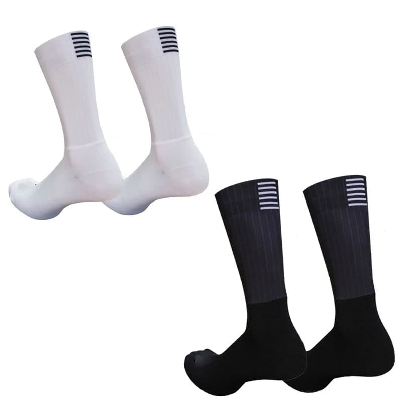 Calzini da ciclismo professionali Calzini aerodinamici della squadra professionale Comodi calzini da bici sportivi da corsa in silicone antiscivolo e traspiranti