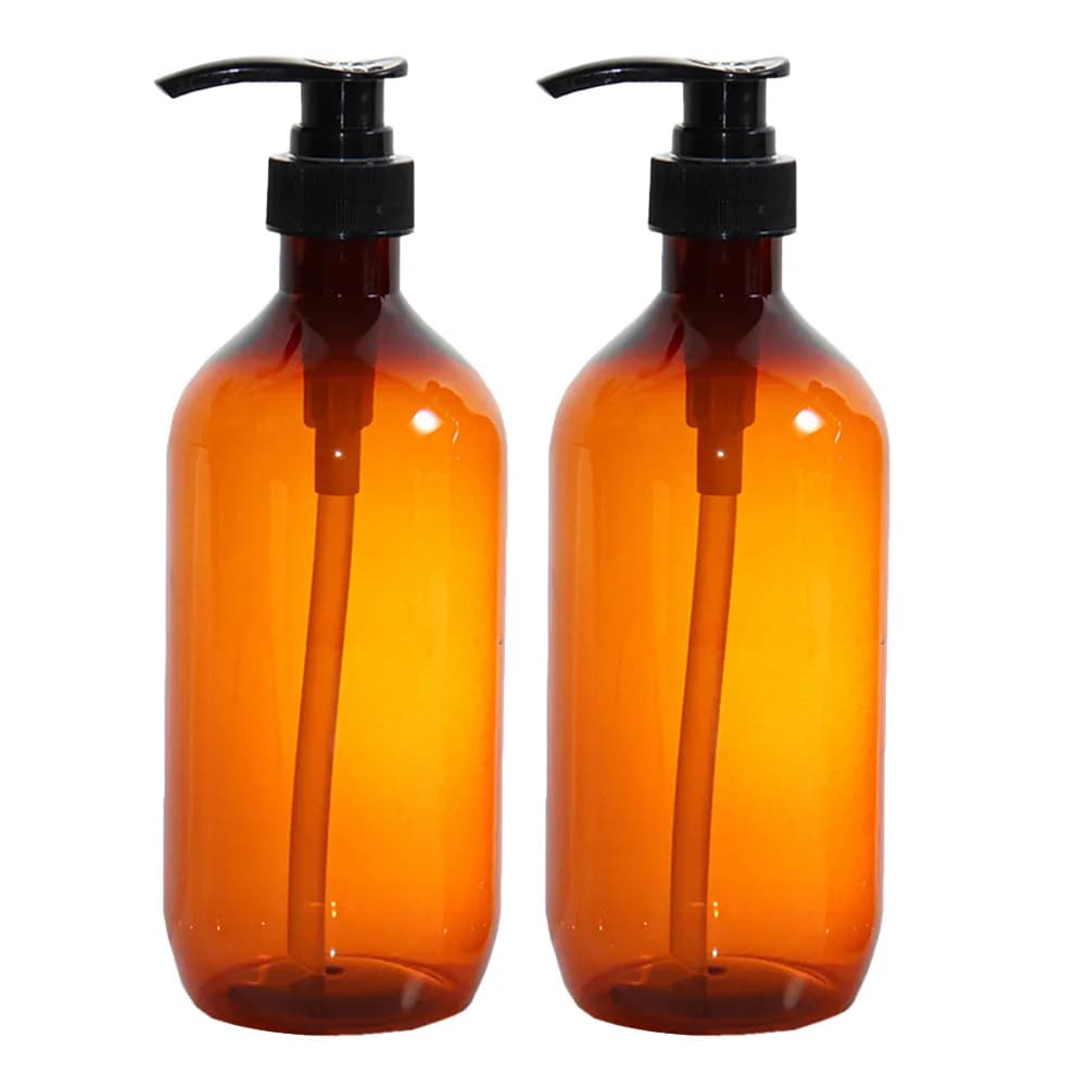 2Pcs Leakproof Empty Lotion Bottle with Pump Dispenser for Shampoo Conditioner Hand Soap Shower Gel Home Hotel Use Refillable