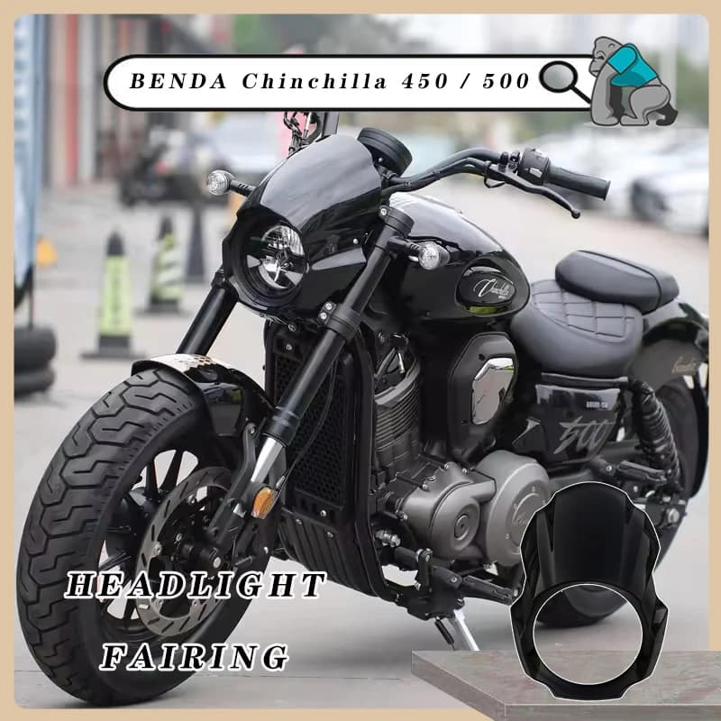 BENDA Chinchilla 450 500 Motorcycle Fairing Headlight Cover with Instrument Sunshade Meter Front Cowl Sunshield Lamp Protector