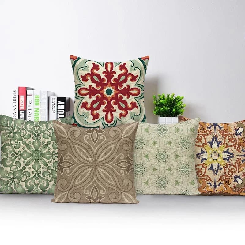 Boho Art Floral Pillow Covers Mandala Flower Home Decorative Abstract Pattern Cushion Cover Sofa Car Bed Throw Pillow Case
