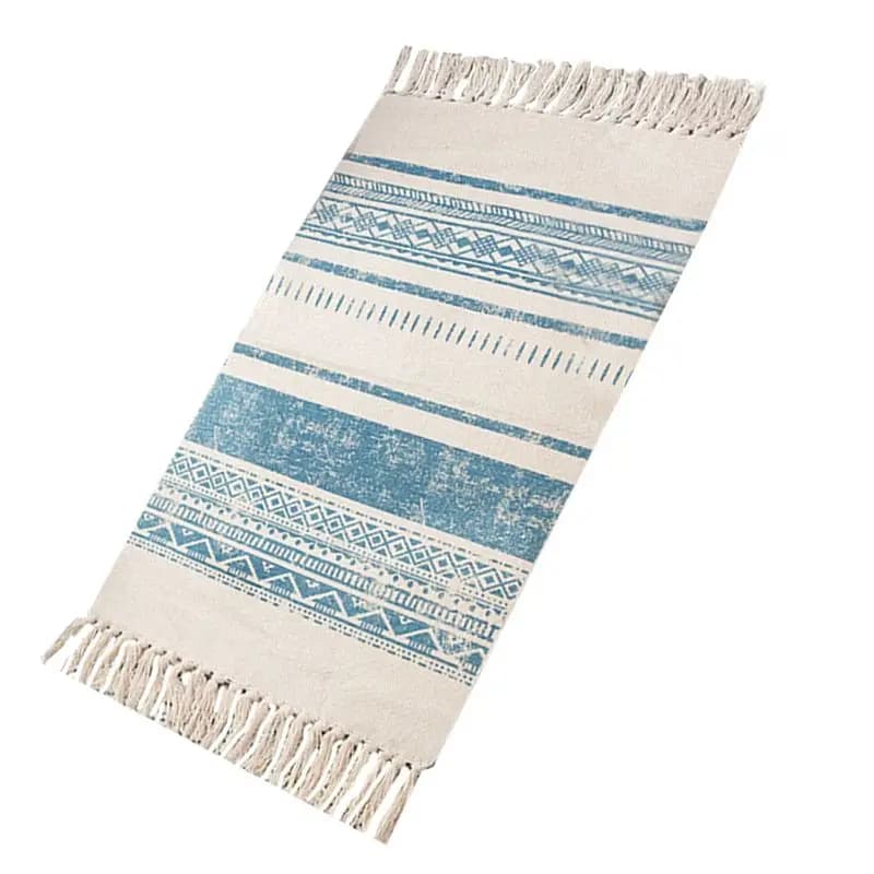 ABLQ Nordic Cotton and Linen Floor Mats, Ethnic Carpets, Doormats, Doormats, Non-Slip Mats in the Bedroom