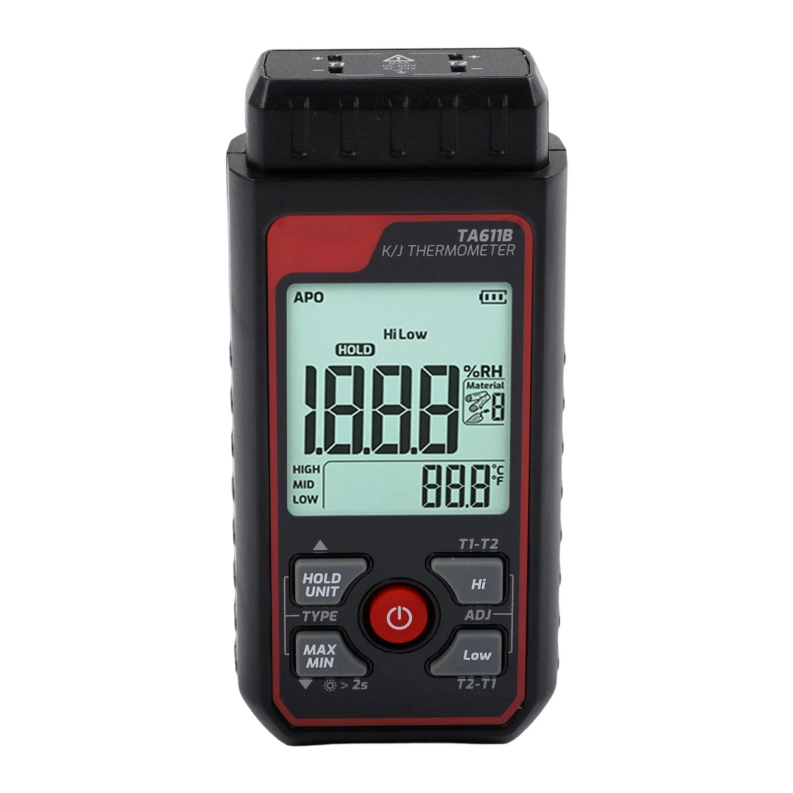 Termometro digitale a doppio canale da -328 a 2501 ° F con sonda tipo K per uso di laboratorio industriale, strumento di misurazione della temperatura accurato