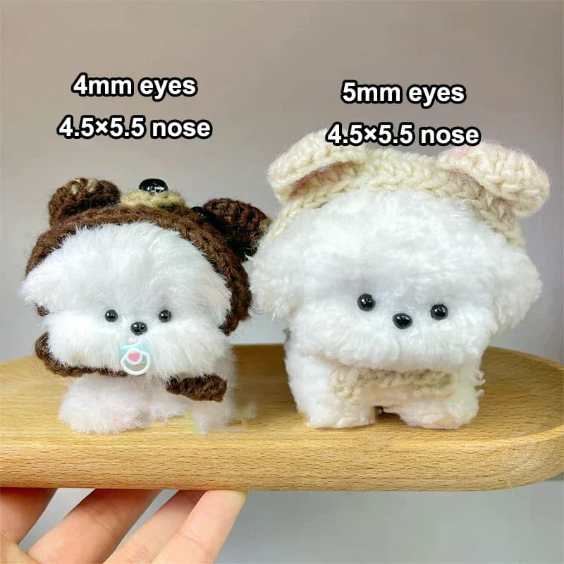 Occhi e Naso Mini in Plastica Neri per Accessori Fai-da-Te di Peluche, Giocattoli Imbottiti, Decorazioni, 100 Pezzi