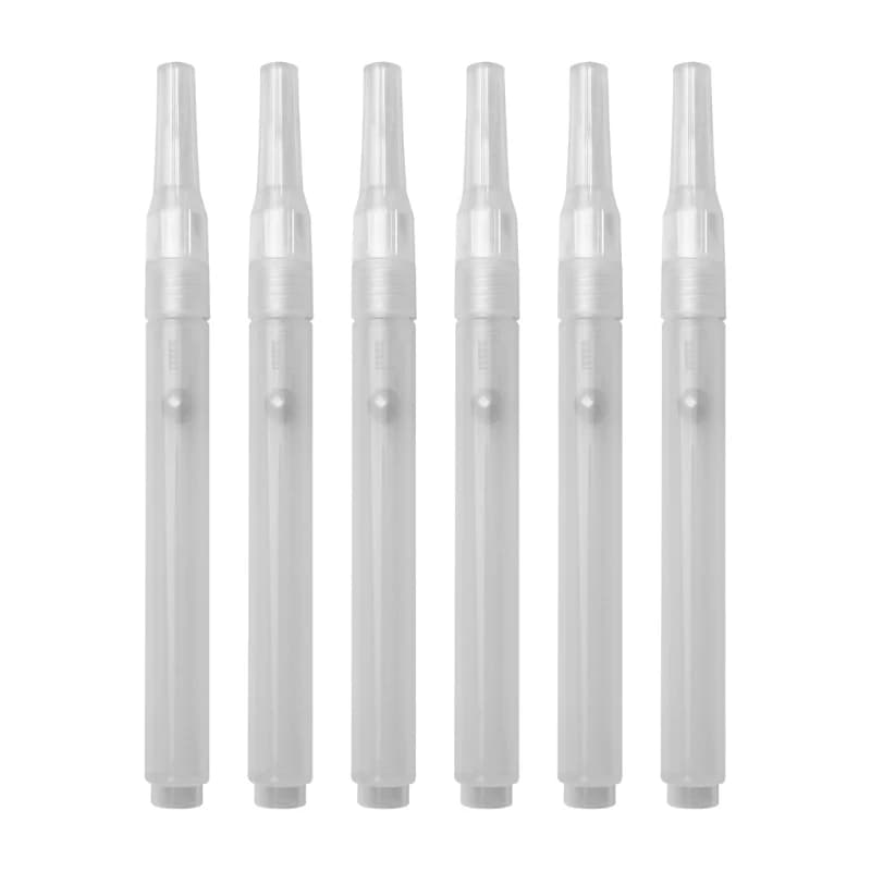6Pcs Clear Empty Brush Pen Refillable Acrylics Empty Marker Pen Empty Paint Pen For Painting on Paper Wood Fabric Canvas