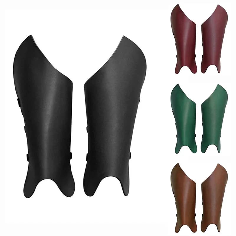 Medieval Renaissance Elven Knight Leg Guard Armor Greaves Viking Pirate Cosplay Costume Accessory LARP Shoes Boots Cover Gaiters