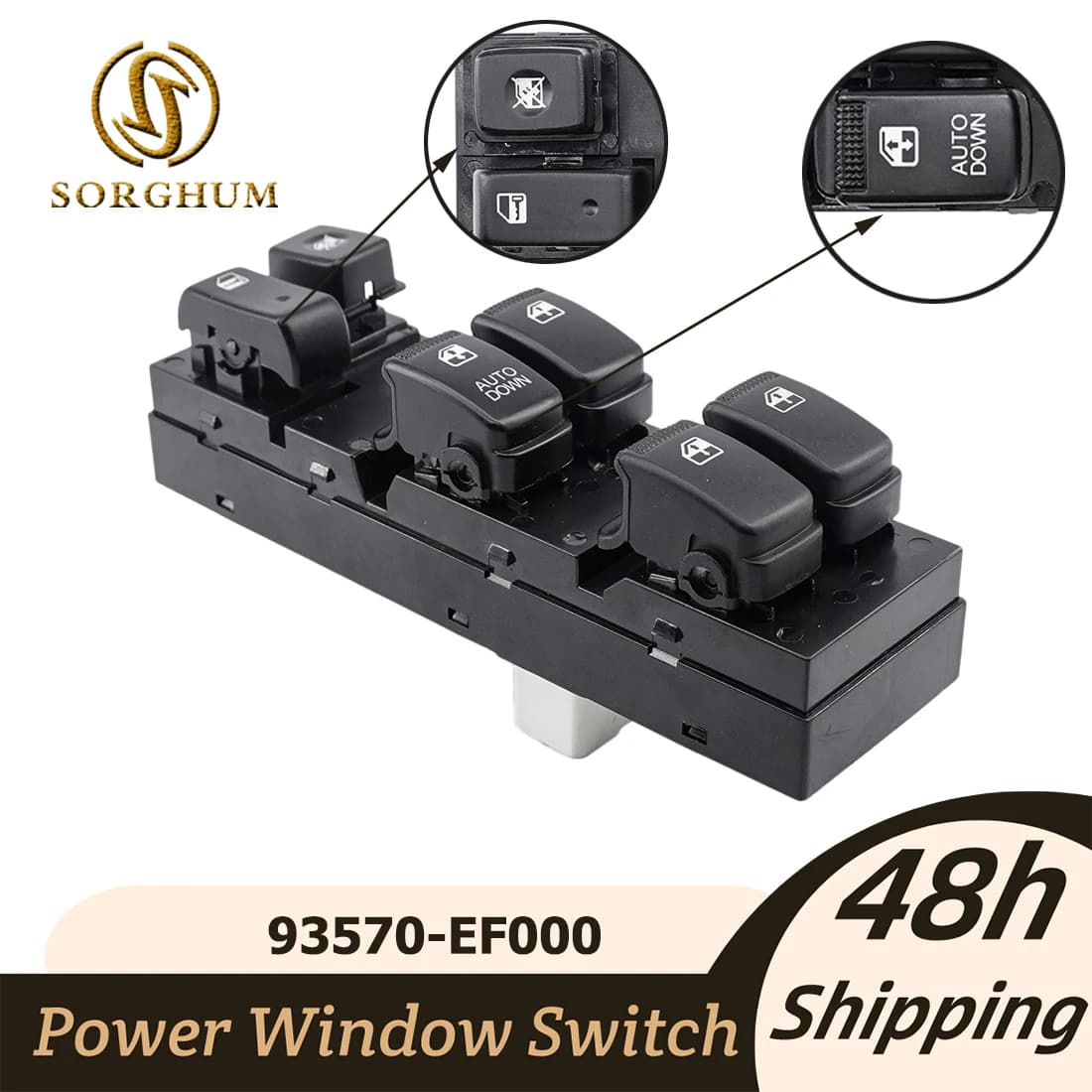 SORGHUM 93570-EF000 per Kia Sportage 2005 2006 2007 2008 2009 2010 pulsante di controllo dell'alzacristallo elettrico 93570 ef000