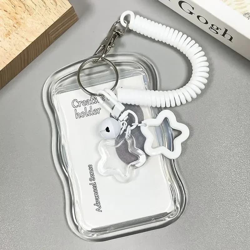 Bus Card Student Card Case Photo Protector Creative Design Kpop Photocard Holder Transparent Card Holder Keychain Photo Sleeves