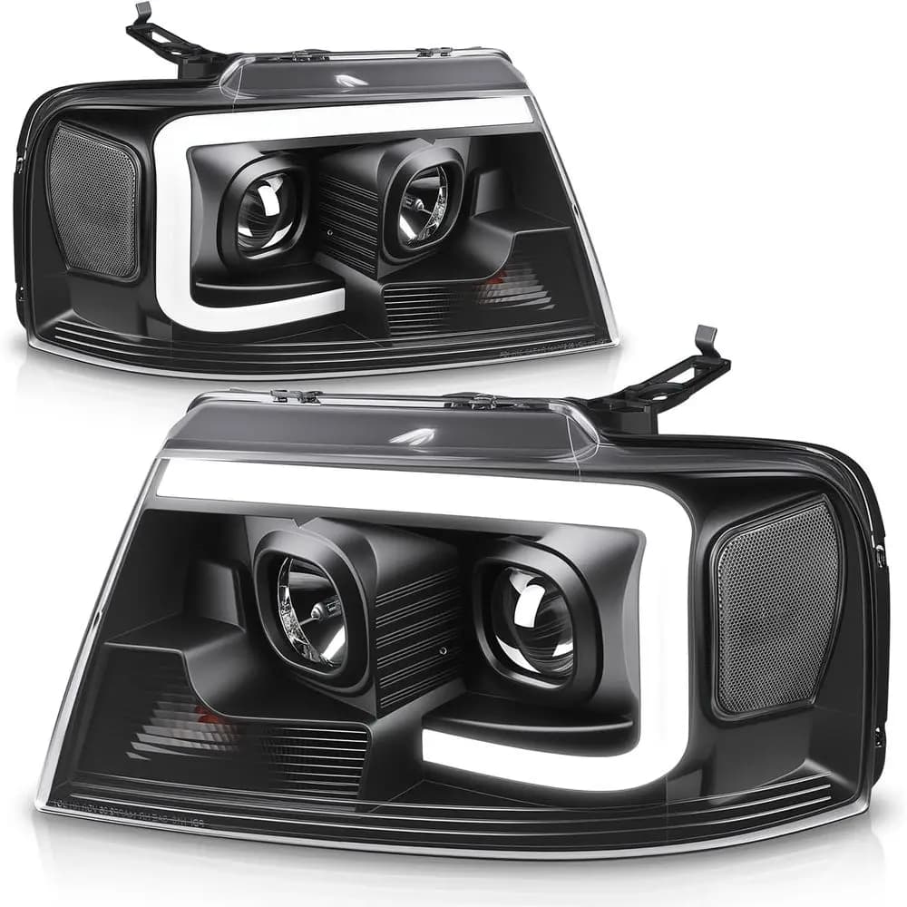 Gruppo Fari LED DRL Compatibile con Ford F-150 Lincoln Mark LT 2004-2008, Fari Proiettori Lato Guida e Passeggero