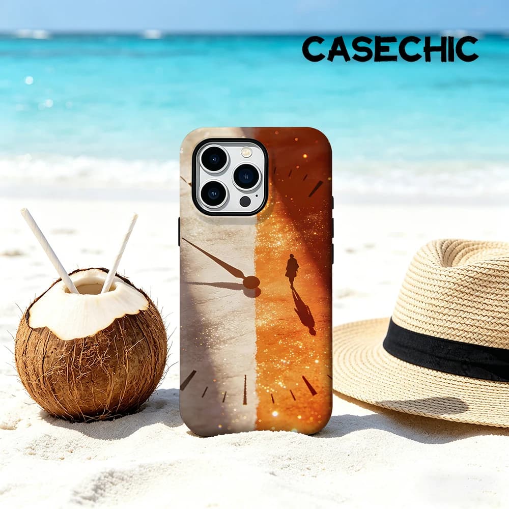 Custodia CaseChic opaca antiurto per MagSafe per iPhone 17 16 15 14 Plus Pro Max, cover rigida in PC Time Walker