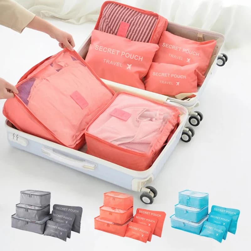Organizzatore da viaggio portatile Borse portaoggetti Set Valigia Cubi da imballaggio Set Custodie Bagagli portatili Vestiti Scarpe Tidy Pouch Borsa pieghevole
