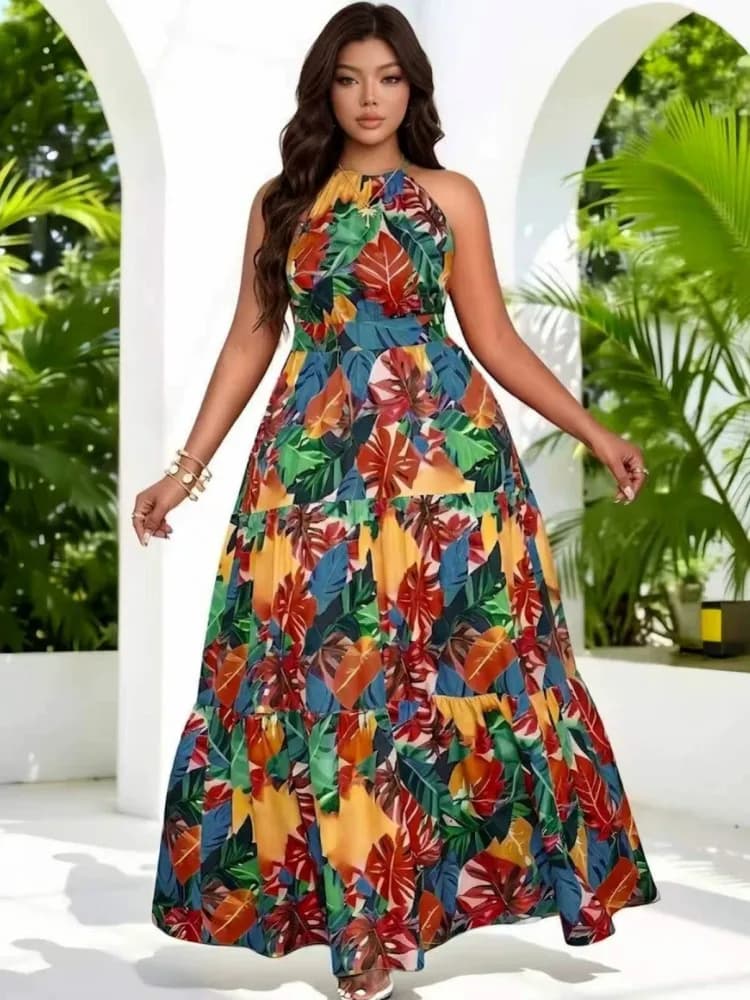 XL-5XL Plus Size Clothes Dresses Women Robes Summer Sleeveless Street Style Casual 3XL 4XL Big Size Maxi Dress Oversized