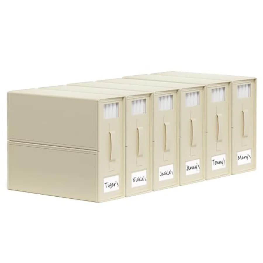 Organizers and Containers for SheetCube Sheet Bed, Pack of 6, Organizer Folding for Wardrobe with Window and Label, Bed Linen Container
