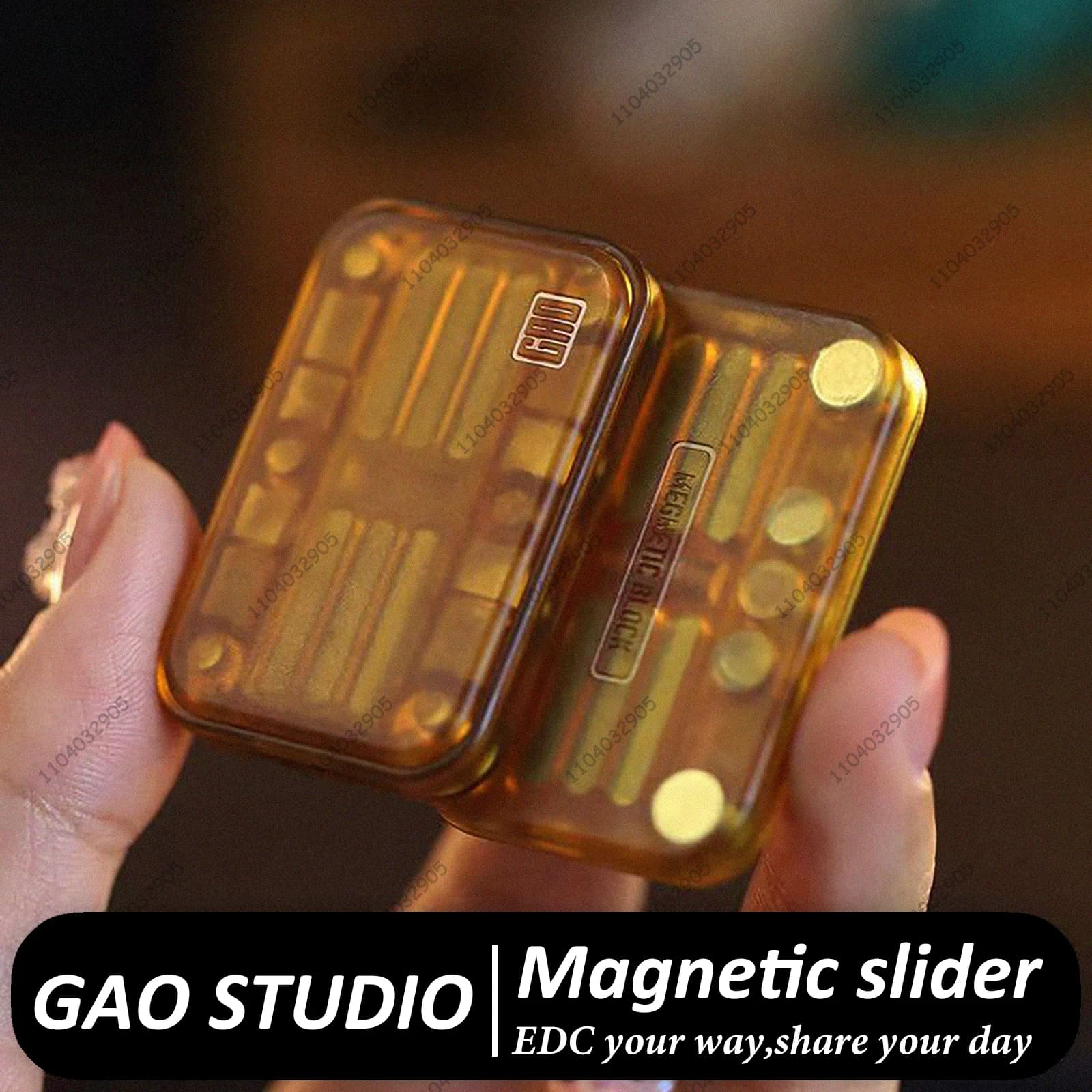 EDC Fidget Slider GAO Studio PEI Bit infinito Cubo magnetico Fidget Spinner Card Push Fidget Gear Gadget Sollievo dallo stress Ragazzi Regalo