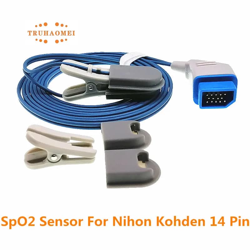 SPO2 Sensor for Nihon Kohden 14 Pin TL-201T Lifescope Series BSM 9150 Reusable Pulsoxmeter Probe Newborn Baby Adult Veterinary Use